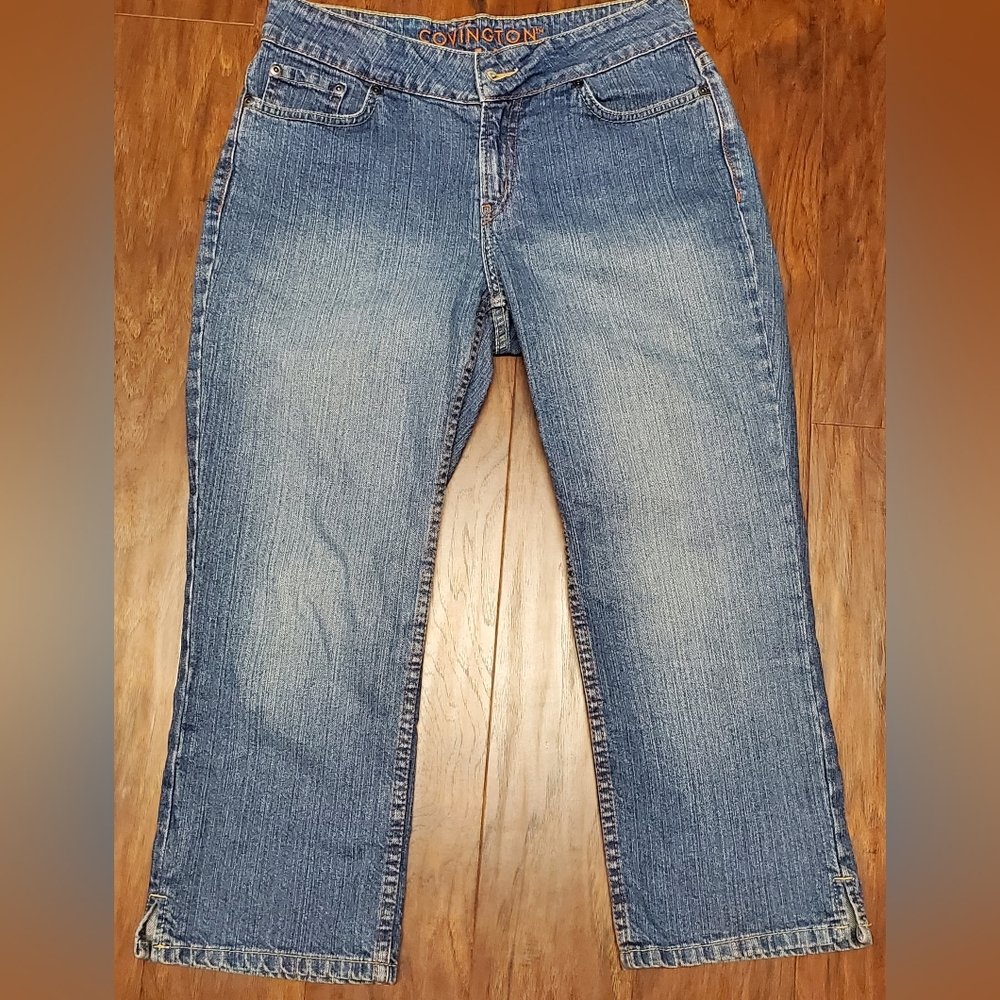 Clothes~ Covington Cropped Capri Jeans Womens Pants~ 5 pockets! Sz 4~ EUC! Cute*